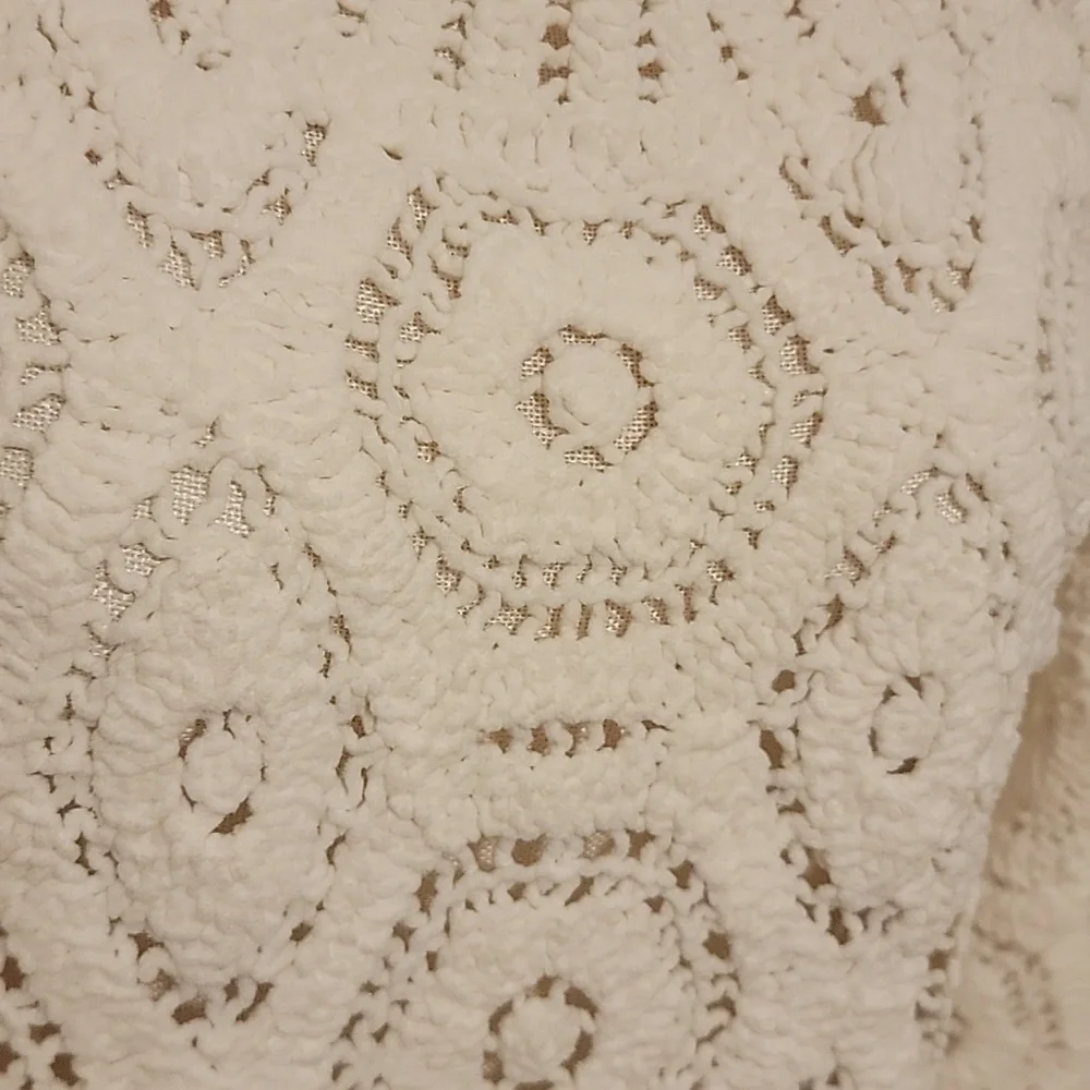 POL Cream Crochet Crew Neck Sweater NWOT - Picture 2 of 6